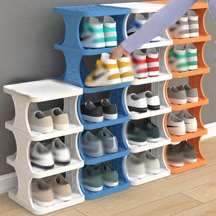 6/7 Tier Foldable Shoe Rack Simple Home Door Organizer Folding Shoe Stand