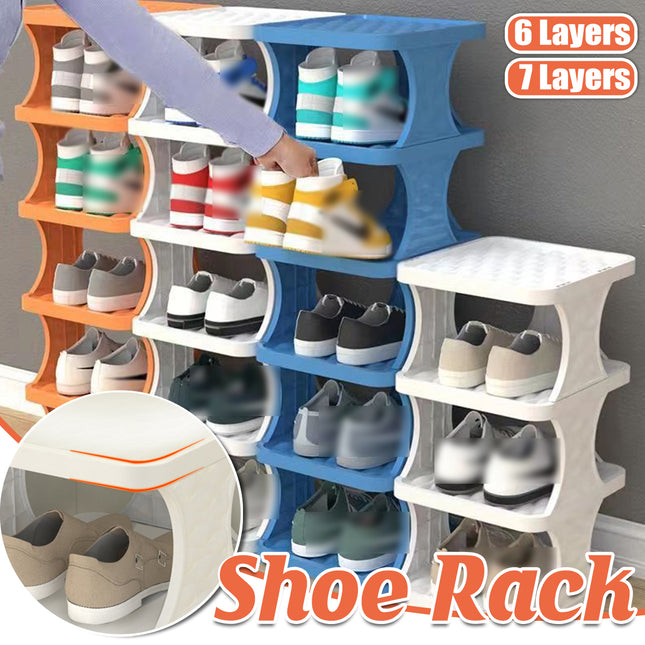 6/7 Tier Foldable Shoe Rack Simple Home Door Organizer Folding Shoe Stand