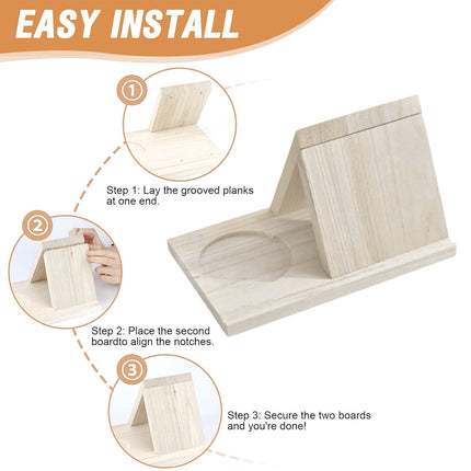 Wooden Small Book Shelf with Drink Glass Pen Holder Triangle Bookmark Book Rest