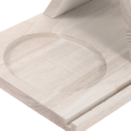 Wooden Small Book Shelf with Drink Glass Pen Holder Triangle Bookmark Book Rest