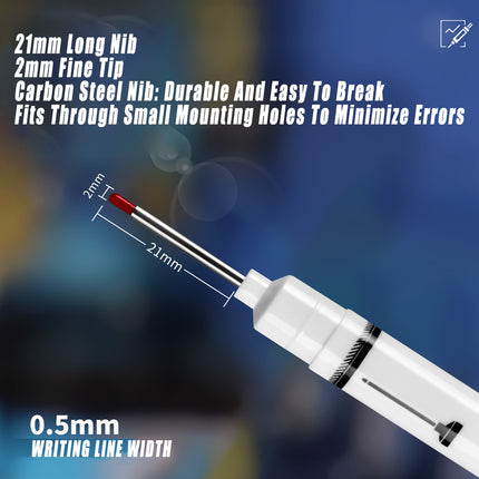 6Pcs Long Head Deep Hole Long Nosed Marker Multifunction Marker Deep Drill Hol