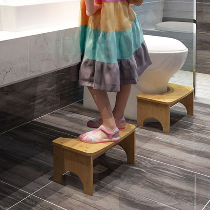 Wooden Household Bathroom Stool Elderly Sit Squat Toilet Stool