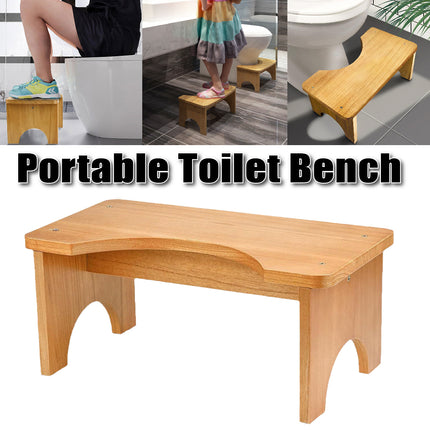Wooden Household Bathroom Stool Elderly Sit Squat Toilet Stool