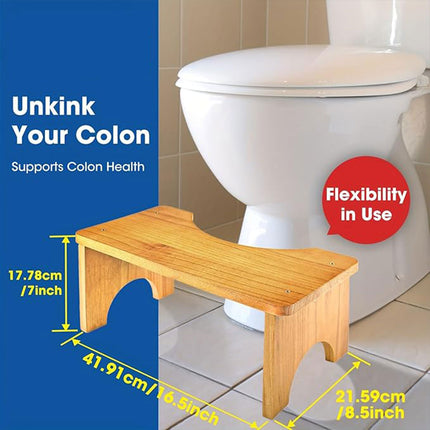Wooden Household Bathroom Stool Elderly Sit Squat Toilet Stool