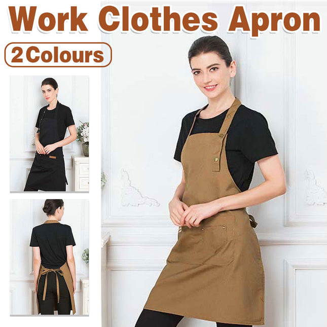 Adjustable Work Apron Neck Strap Waist Tie Kitchen Cooking Bib Apron Men Women