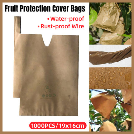 Paper Fruit Bags 100pcs Protective Bagging for Orchard Garden Harvest Storage