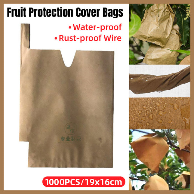 Paper Fruit Bags 100pcs Protective Bagging for Orchard Garden Harvest Storage
