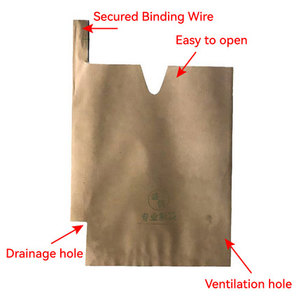 Paper Fruit Bags 100pcs Protective Bagging for Orchard Garden Harvest Storage