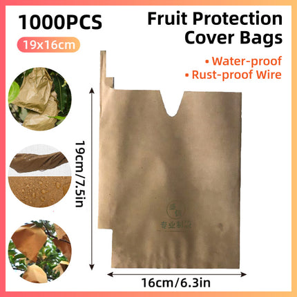 Paper Fruit Bags 100pcs Protective Bagging for Orchard Garden Harvest Storage