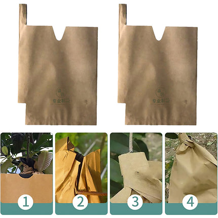 Paper Fruit Bags 100pcs Protective Bagging for Orchard Garden Harvest Storage