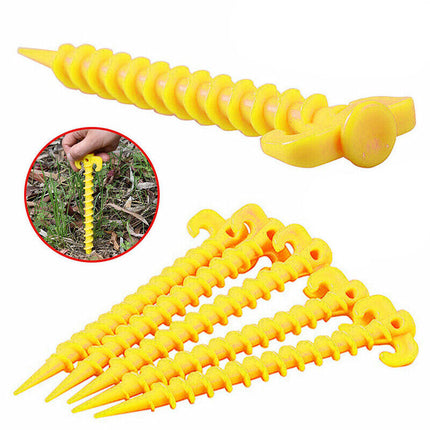 10PCS Spiral Screw Tent Pegs Heavy Duty Ground Stakes for Camping Beach Grass