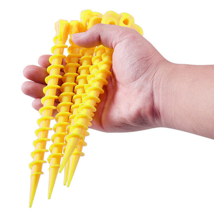 10PCS Spiral Screw Tent Pegs Heavy Duty Ground Stakes for Camping Beach Grass