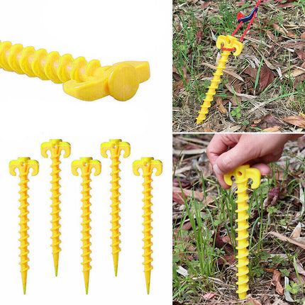 10PCS Spiral Screw Tent Pegs Heavy Duty Ground Stakes for Camping Beach Grass
