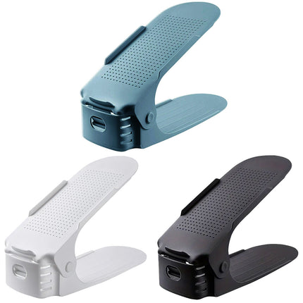 10pcs Double Layer Shoe Rack Three Gear Adjustable Shoe Support Space Saving