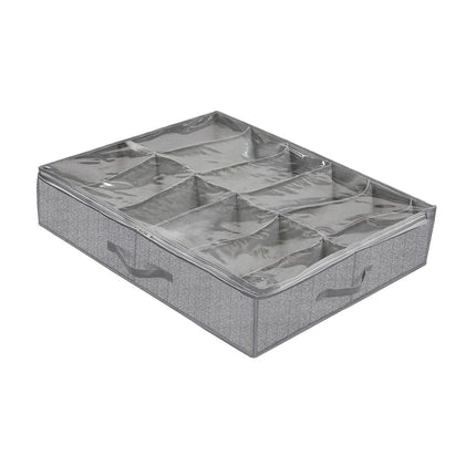 Foldable Shoe Storage Box with Lid Clear Under Bed Organizer Dustproof Visual