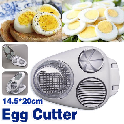 Egg Slicer Kitchen Egg Cutter Stainless Steel Boiled Egg Cutting Tool for Salad