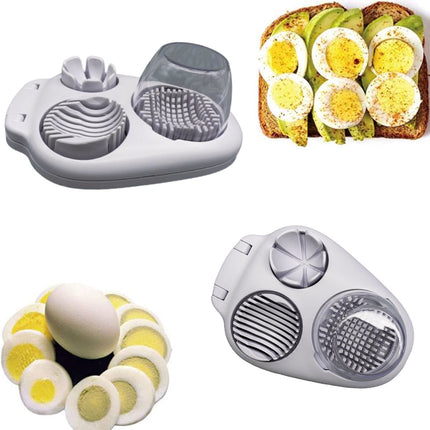 Egg Slicer Kitchen Egg Cutter Stainless Steel Boiled Egg Cutting Tool for Salad