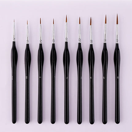 9PCS Fine Detail Paint Brush Set for Watercolour Gouache Acrylic Miniature Art