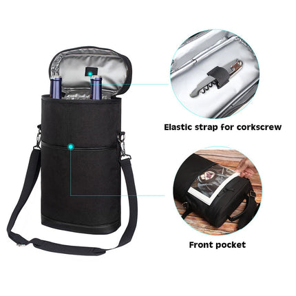 Outdoor Portable Wine Barrel Bag Insulated Picnic Bag for Red Wine Storage