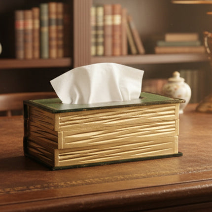 Retro Wooden Book Shape Tissue Box Simulation Decorative Tissue Holder For Home