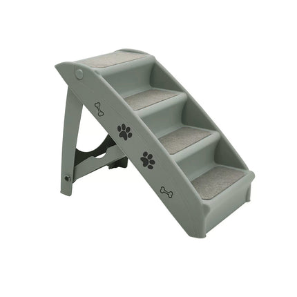 Pet Stairs Ladder Four Storey Light Grey Non Slip Plastic Steps for Dogs and Cat