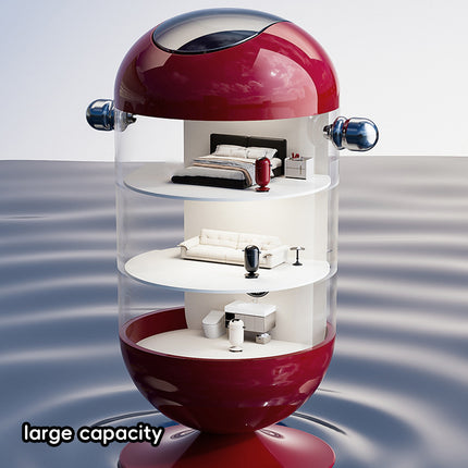 15L Mobile Wheeled Flip-Top Trash Can Waste Bin for Kitchen Bathroom Home Office