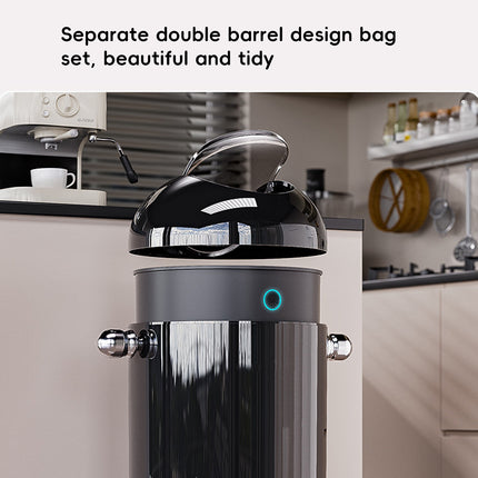 15L Mobile Wheeled Flip-Top Trash Can Waste Bin for Kitchen Bathroom Home Office