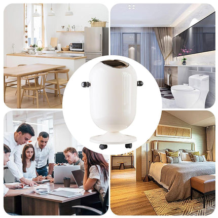 15L Mobile Wheeled Flip-Top Trash Can Waste Bin for Kitchen Bathroom Home Office