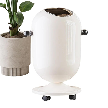 15L Mobile Wheeled Flip-Top Trash Can Waste Bin for Kitchen Bathroom Home Office