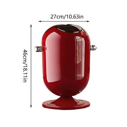 15L Mobile Wheeled Flip-Top Trash Can Waste Bin for Kitchen Bathroom Home Office