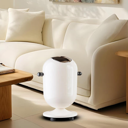 15L Mobile Wheeled Flip-Top Trash Can Waste Bin for Kitchen Bathroom Home Office