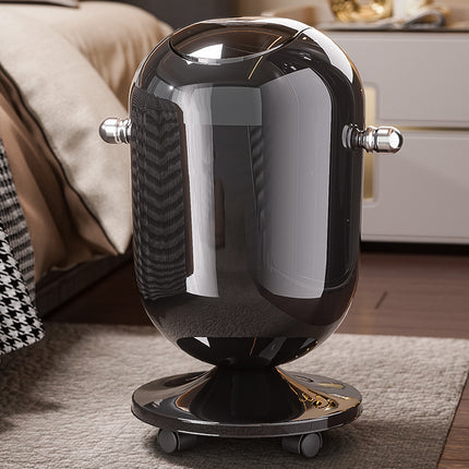 15L Mobile Wheeled Flip-Top Trash Can Waste Bin for Kitchen Bathroom Home Office