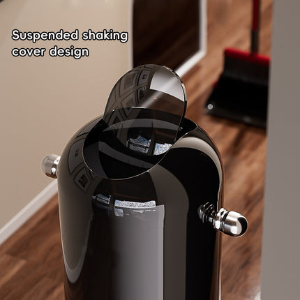 15L Mobile Wheeled Flip-Top Trash Can Waste Bin for Kitchen Bathroom Home Office