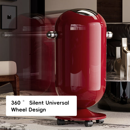 15L Mobile Wheeled Flip-Top Trash Can Waste Bin for Kitchen Bathroom Home Office