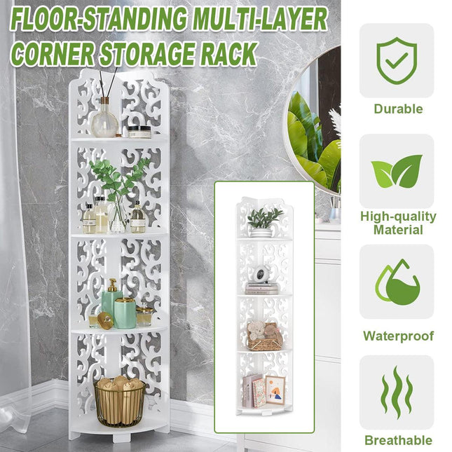 4 Tier Bathroom Corner Shelf Toilet Shower Storage Cabinet Rack Home Organizer