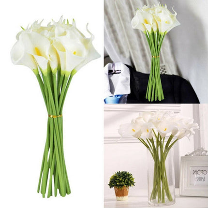 Artificial Flower Bouquet 10PCS PU Calla Lily Real Touch Fake Plant For Home