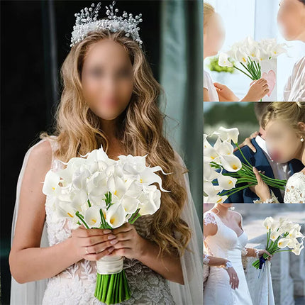 Artificial Flower Bouquet 10PCS PU Calla Lily Real Touch Fake Plant For Home