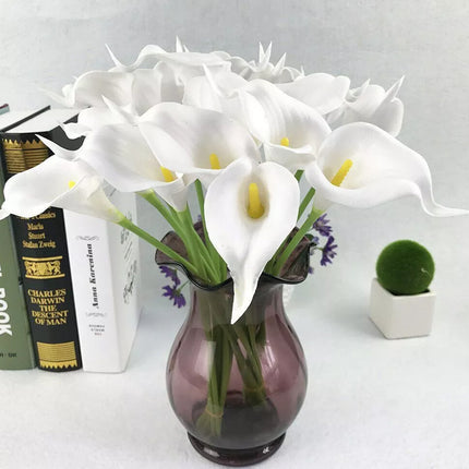 Artificial Flower Bouquet 10PCS PU Calla Lily Real Touch Fake Plant For Home