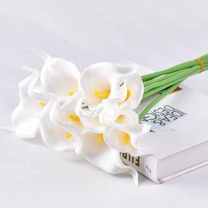 Artificial Flower Bouquet 10PCS PU Calla Lily Real Touch Fake Plant For Home