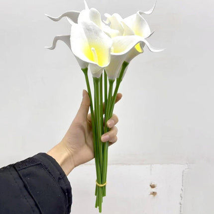 Artificial Flower Bouquet 10PCS PU Calla Lily Real Touch Fake Plant For Home