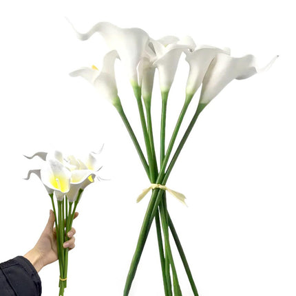 Artificial Flower Bouquet 10PCS PU Calla Lily Real Touch Fake Plant For Home