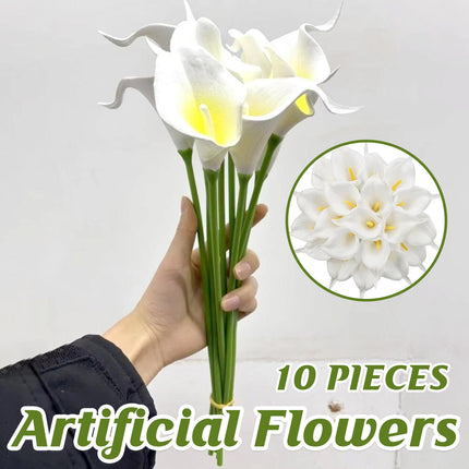 Artificial Flower Bouquet 10PCS PU Calla Lily Real Touch Fake Plant For Home