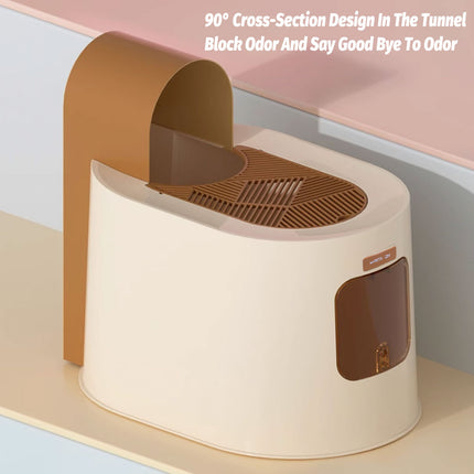 Enclosed Cat Litter Box Spacious Cat Poop Basin Cat Toilet House Litter Pan