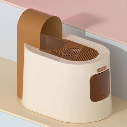 Enclosed Cat Litter Box Spacious Cat Poop Basin Cat Toilet House Litter Pan