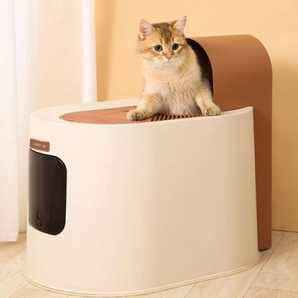 Enclosed Cat Litter Box Spacious Cat Poop Basin Cat Toilet House Litter Pan