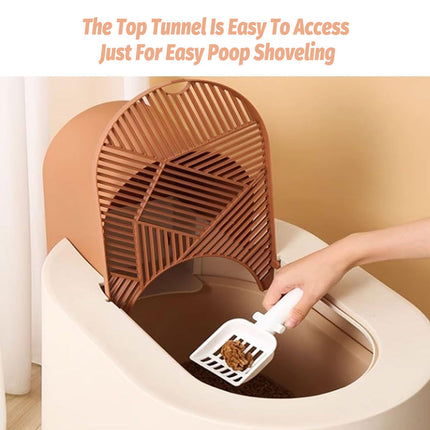 Enclosed Cat Litter Box Spacious Cat Poop Basin Cat Toilet House Litter Pan