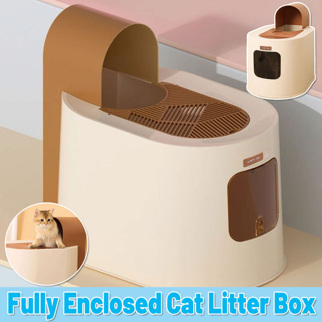 Enclosed Cat Litter Box Spacious Cat Poop Basin Cat Toilet House Litter Pan