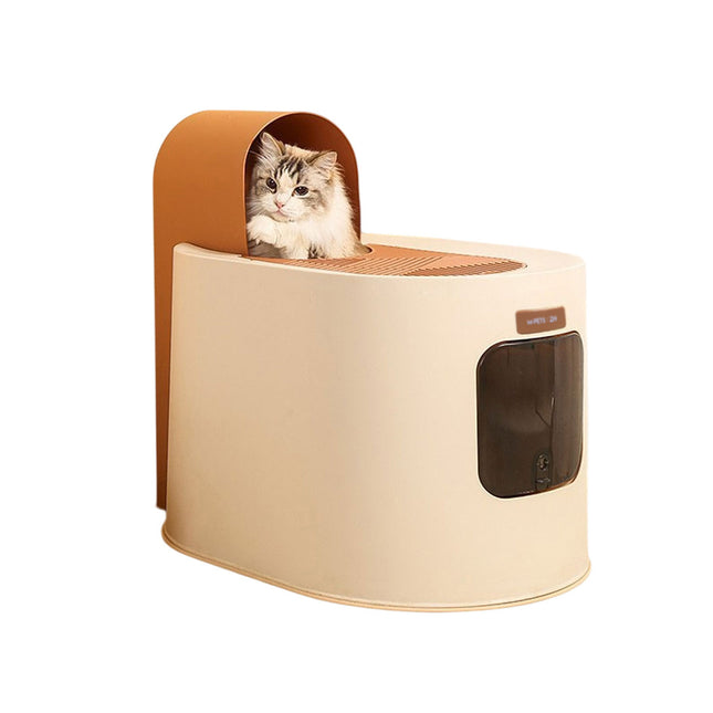 Enclosed Cat Litter Box Spacious Cat Poop Basin Cat Toilet House Litter Pan