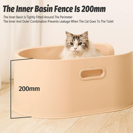 Enclosed Cat Litter Box Spacious Cat Poop Basin Cat Toilet House Litter Pan