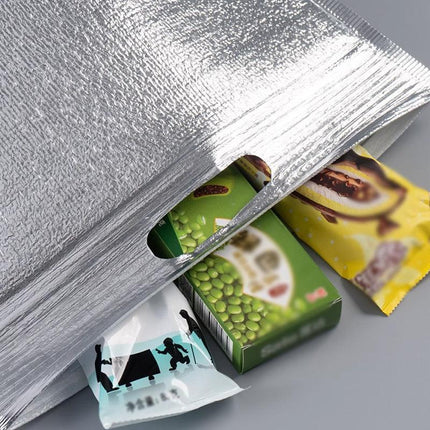 100Pcs Aluminum Foil Insulated Food Storage Bags for Thermal Cooling - Aimall
